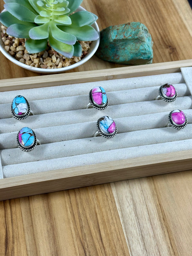 Adjustable Cotton Candy Rings – Turquoise Texas