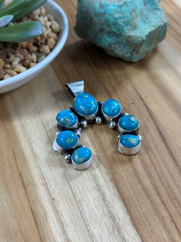 Kingman Turquoise 7 Stone Pendant – Turquoise Texas